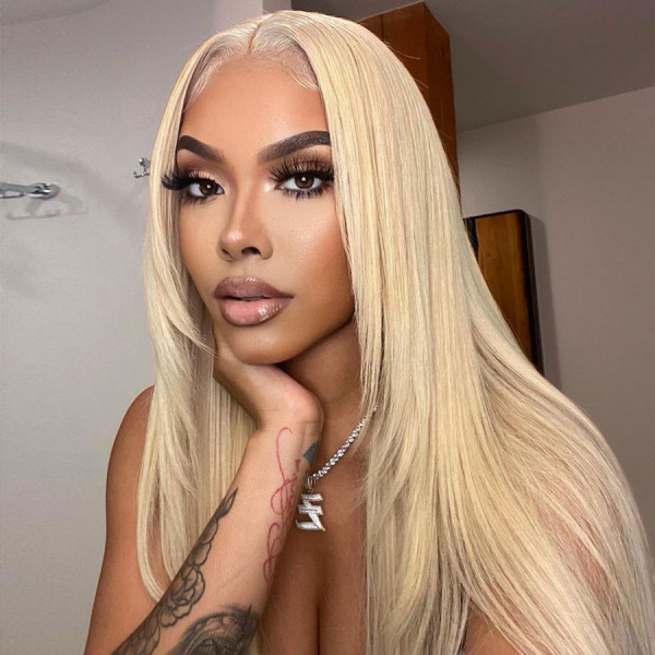 Here you go! #613 Blonde Virgin Human Hair Invisible Transparent Lace 13x6 Lace Front Wig Pre Plucke