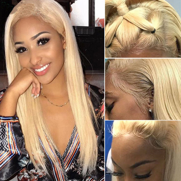 Wanna Become A Blonde Girl? Here you go! #613 Blonde Virgin Human Hair Invisible Transparent Lace 13