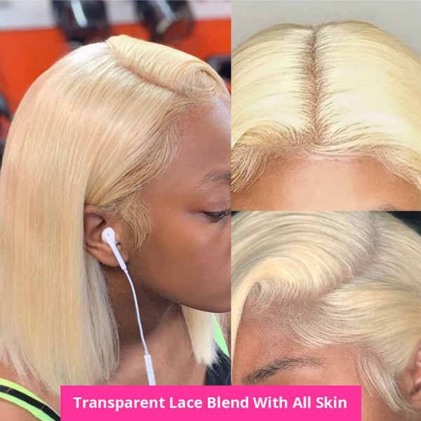 The Best Choice to Dye Any Color without Bleaching! 613 Blonde Virgin Human Hair Invisible Transpare