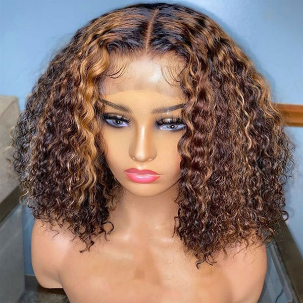 INVISIBLE TRANSPARENT LACE Surper Melt into Skin! Bouncy Curls Virgin Human Hair 13x6 Lace Front Wig