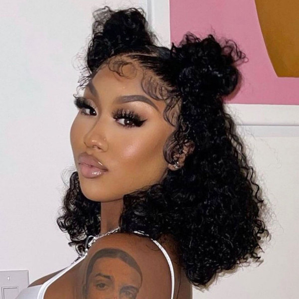 Affordable Vacation Brazilian Curly Bob Wig! INVISIBLE TRANSPARENT LACE! 12A Grade Virgin Human Hair