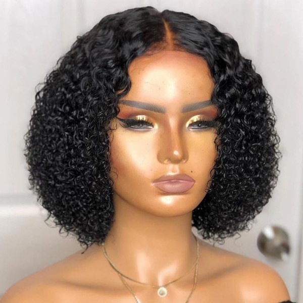 Affordable Vacation Brazilian Curly Bob Wig! INVISIBLE TRANSPARENT LACE! 12A Grade Virgin Human Hair