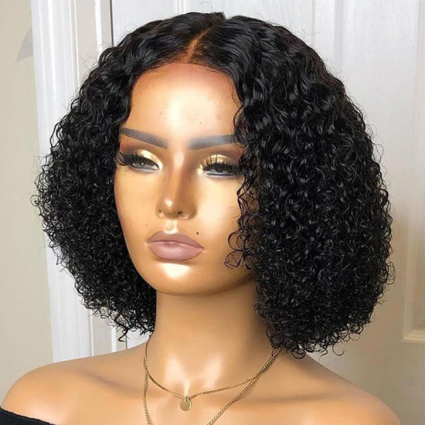 Affordable Vacation Brazilian Curly Bob Wig! INVISIBLE TRANSPARENT LACE! 12A Grade Virgin Human Hair