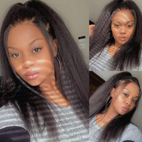 Are You A Fan Of Kinky Straight Hair? Buy Now, Pay Later! Virgin Human Hair 13x4 Lace Front Wigs Pre