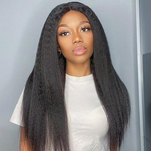 Are You A Fan Of Kinky Straight Hair? Buy Now, Pay Later! Virgin Human Hair 13x4 Lace Front Wigs Pre