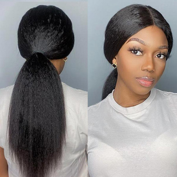 Are You A Fan Of Kinky Straight Hair? Buy Now, Pay Later! Virgin Human Hair 13x4 Lace Front Wigs Pre