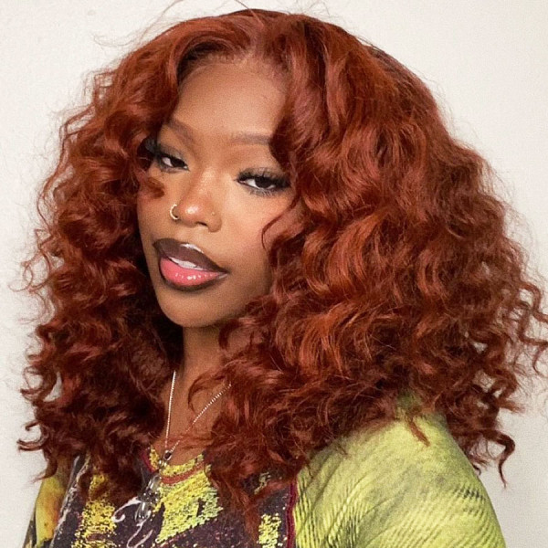 The Color Is So Bomb! 33B Reddish Brown 7x7 Lace Front Wigs Pre Plucked (Y32)