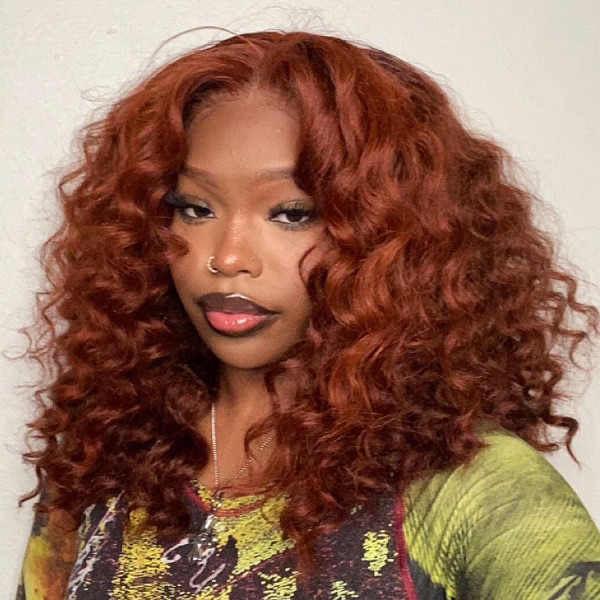 The Color Is So Bomb! 33B Reddish Brown 7x7 Lace Front Wigs Pre Plucked (Y32)