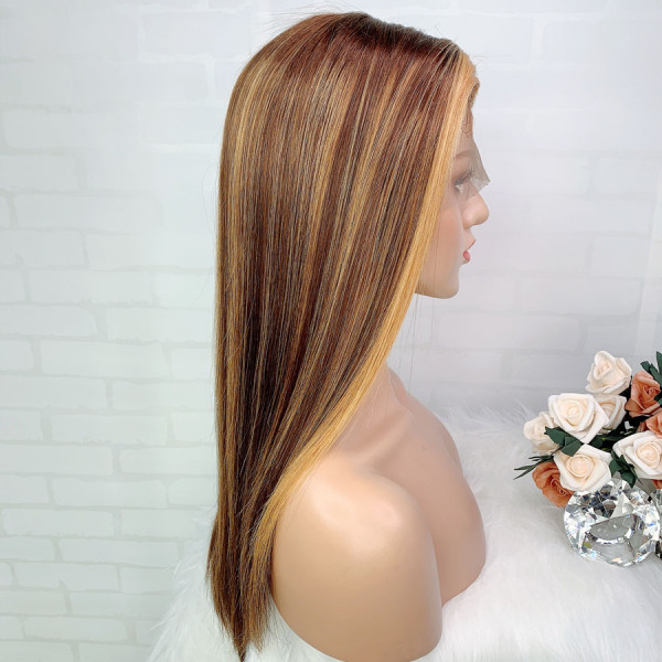 Can't Take My Eyes Off This Stunning Look! Ash Brown Highlight Virgin Human Hair 13x6 Lace Fron