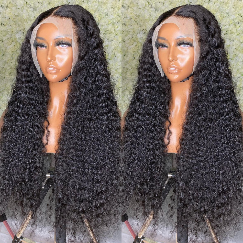 360 Lace Frontal Human Hair Wigs Deep Wave Frontal Wig Brazilian Loose Water Wave Curly Human Hair W