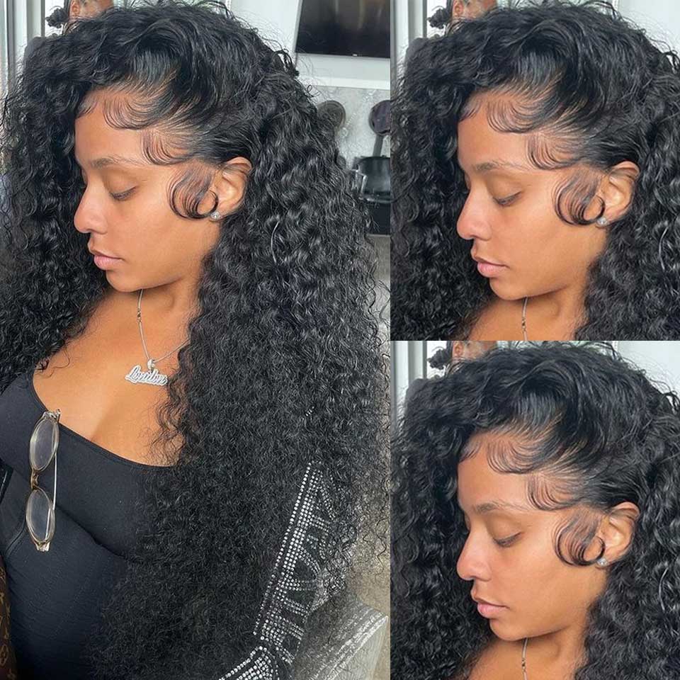 360 Lace Frontal Human Hair Wigs Deep Wave Frontal Wig Brazilian Loose Water Wave Curly Human Hair W