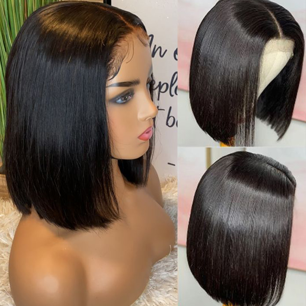 Short Straight Bob Wig Lace Front Human Hair Wigs For Women Pre Plucked Remy Closure Brazilian Human