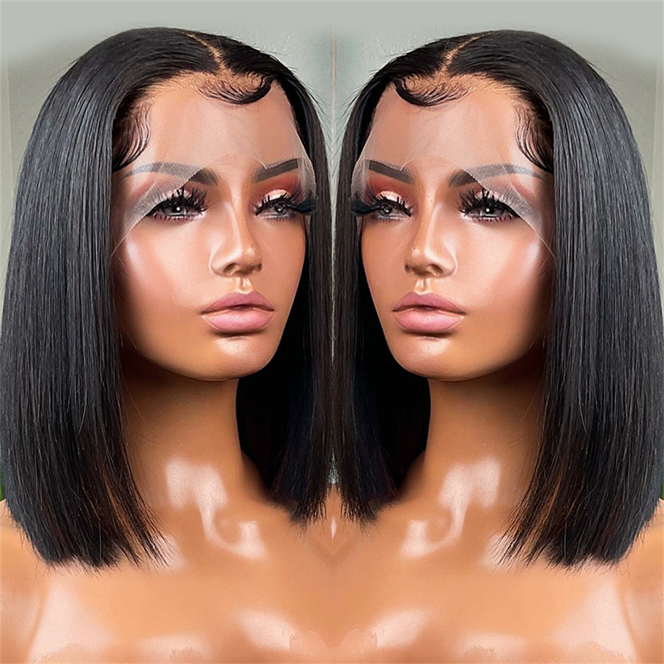Short Straight Bob Wig Lace Front Human Hair Wigs For Women Pre Plucked Remy Closure Brazilian Human