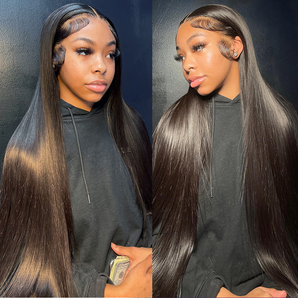 Undetectable Invisible HD Lace Glueless 13x4 Frontal Wigs Straight Brazilian Virgin Human Hair Wigs