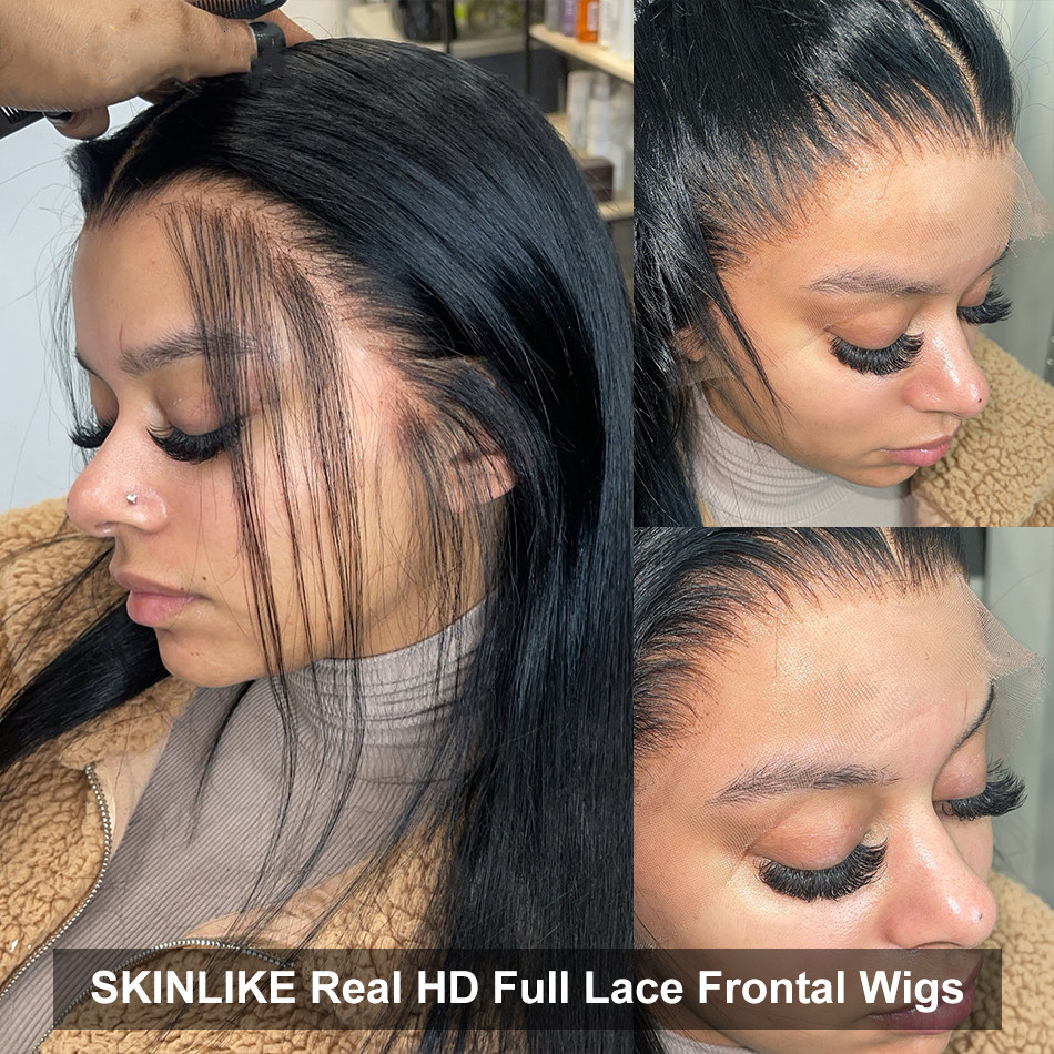 Undetectable Invisible HD Lace Glueless 13x4 Frontal Wigs Straight Brazilian Virgin Human Hair Wigs