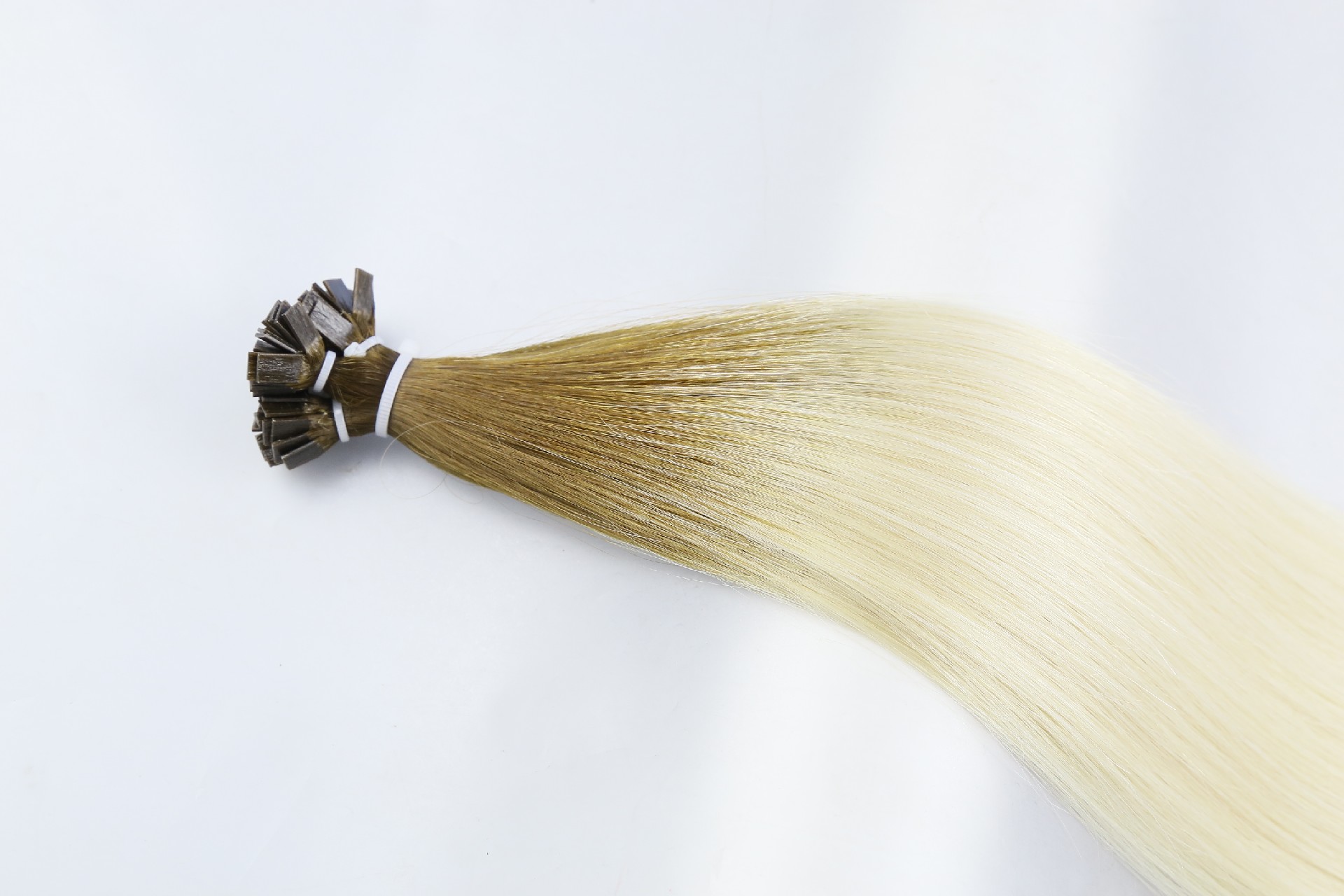 16inch T4-1001#  Double Drawn Flat Tip 100% Virgin Cuticle Raw Hair extensions