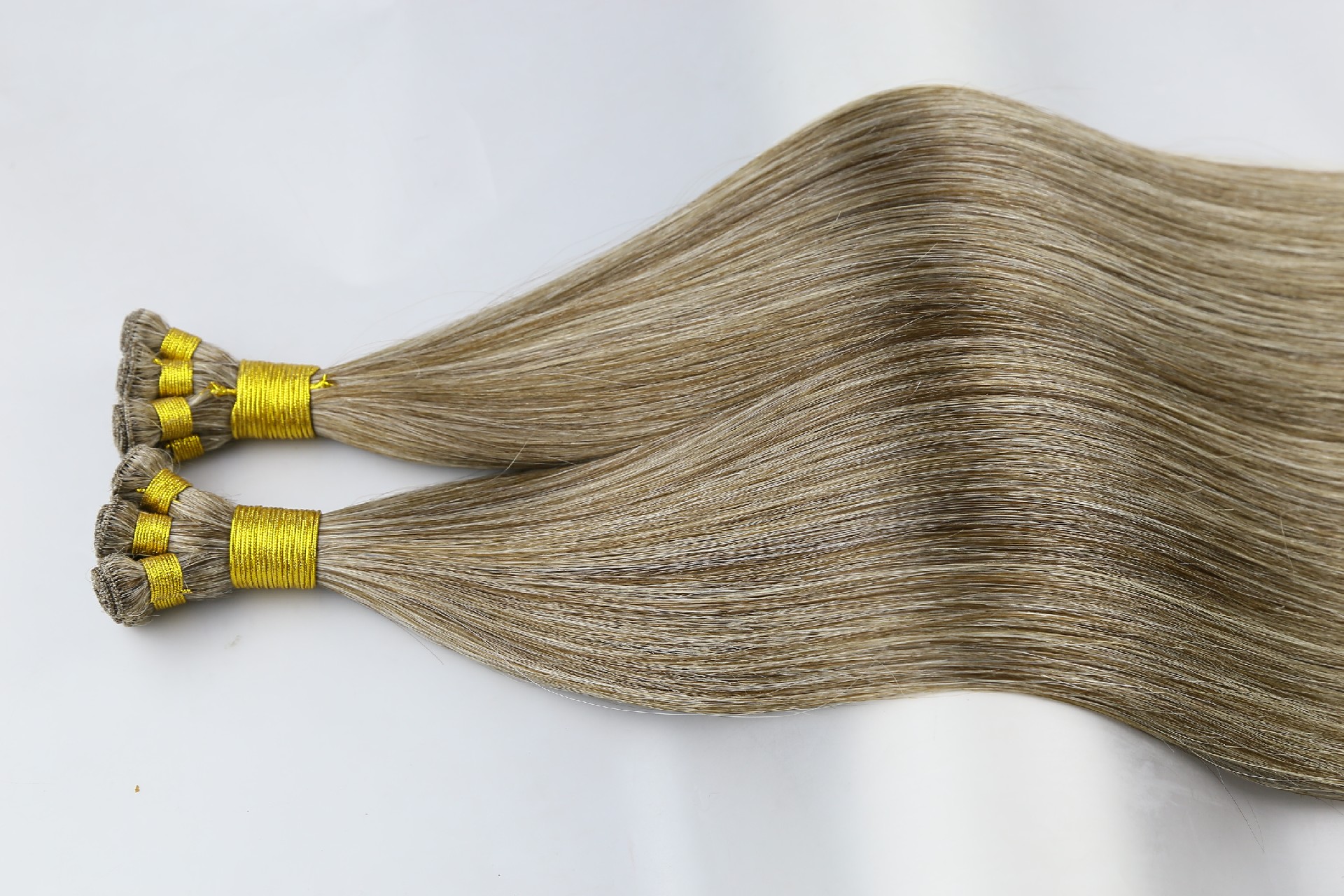 18inch M4-613# Double drawn handtied weft human hair extensions