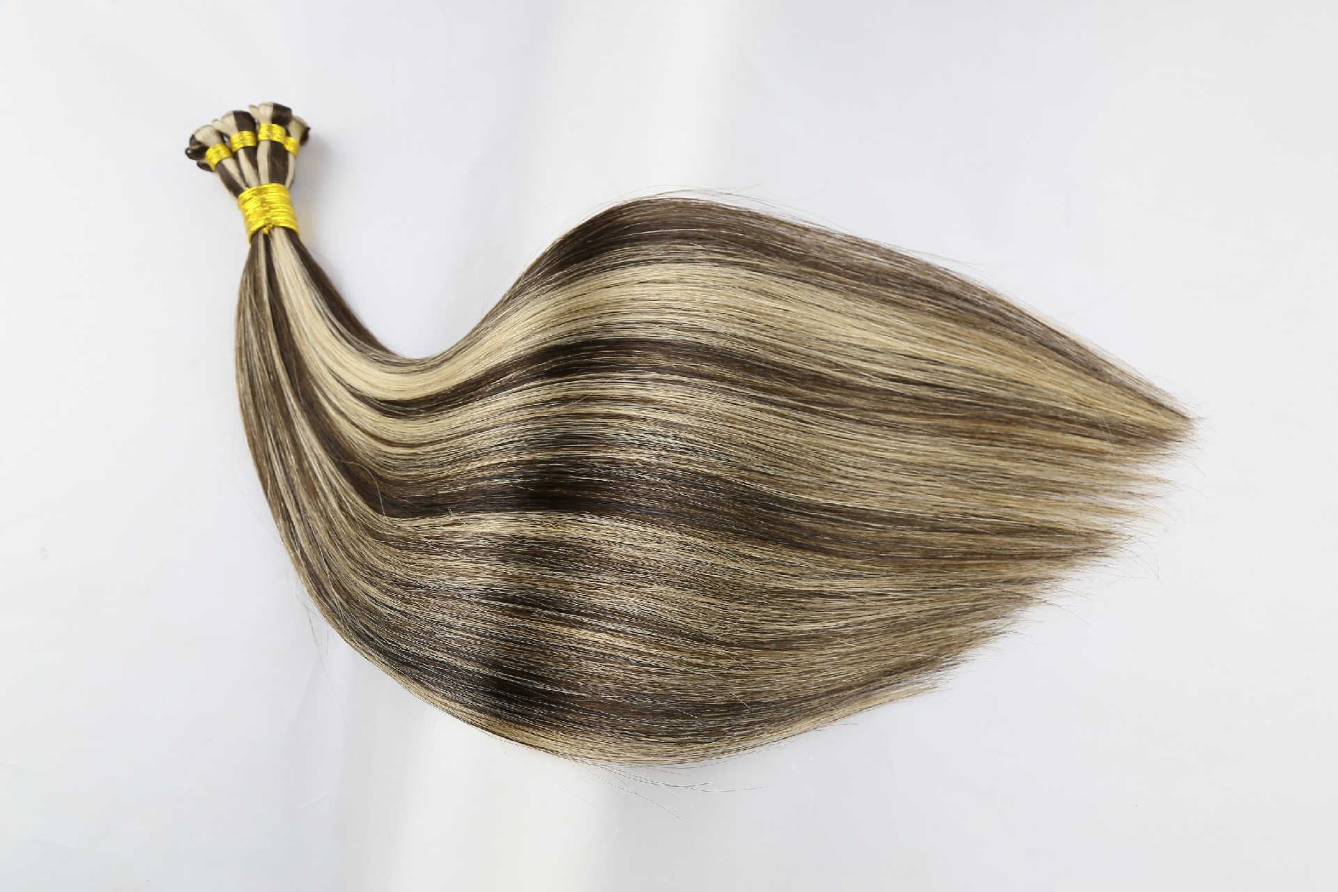 18inch P2-18# double drawn handtied weft human hair extensions