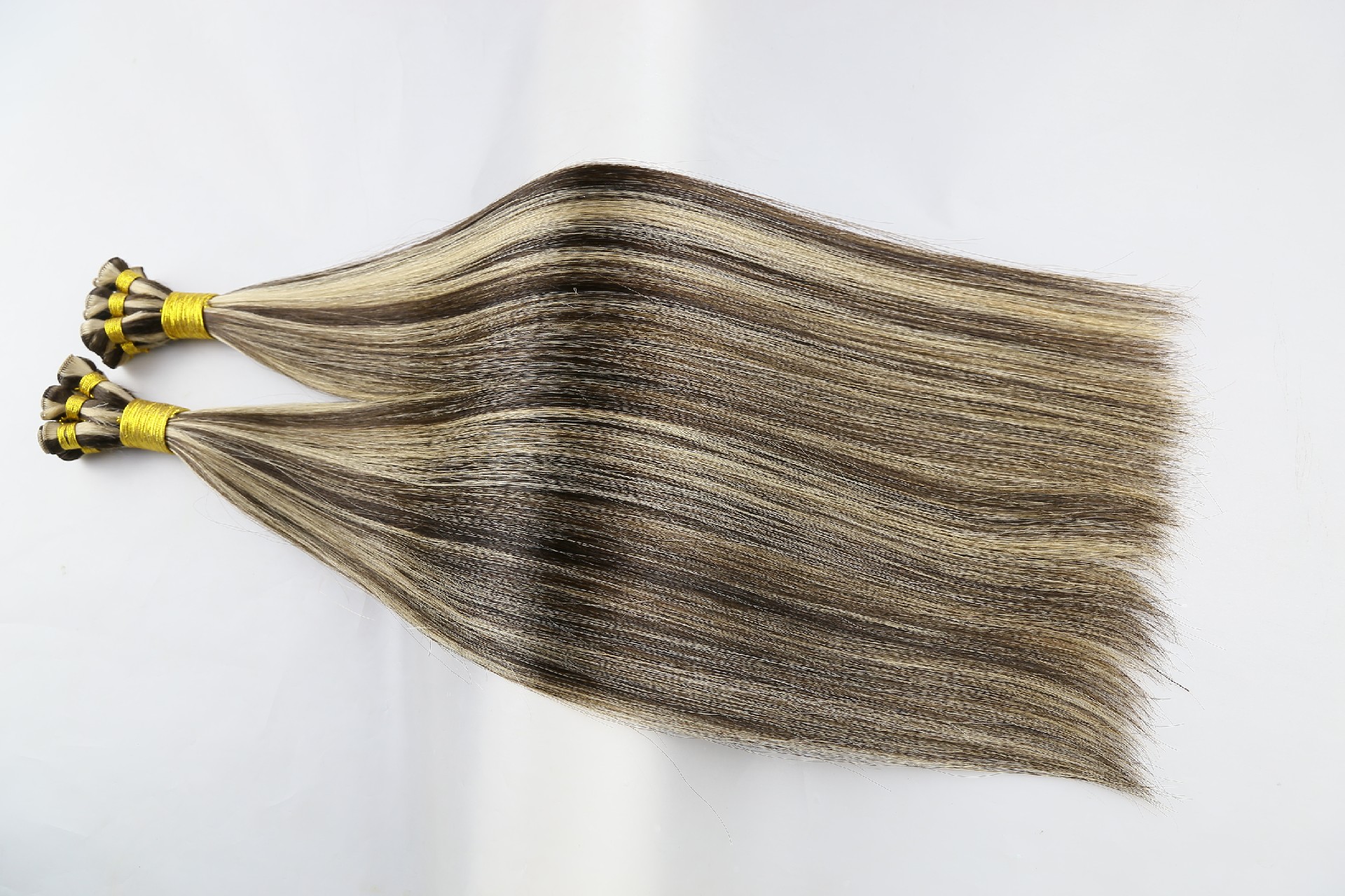 18inch P2-18# double drawn handtied weft human hair extensions