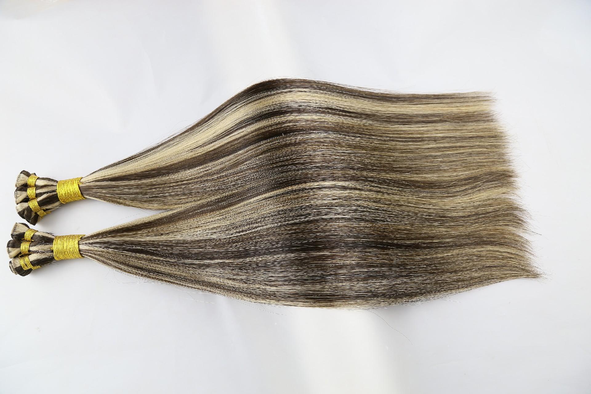 18inch P2-18# double drawn handtied weft human hair extensions