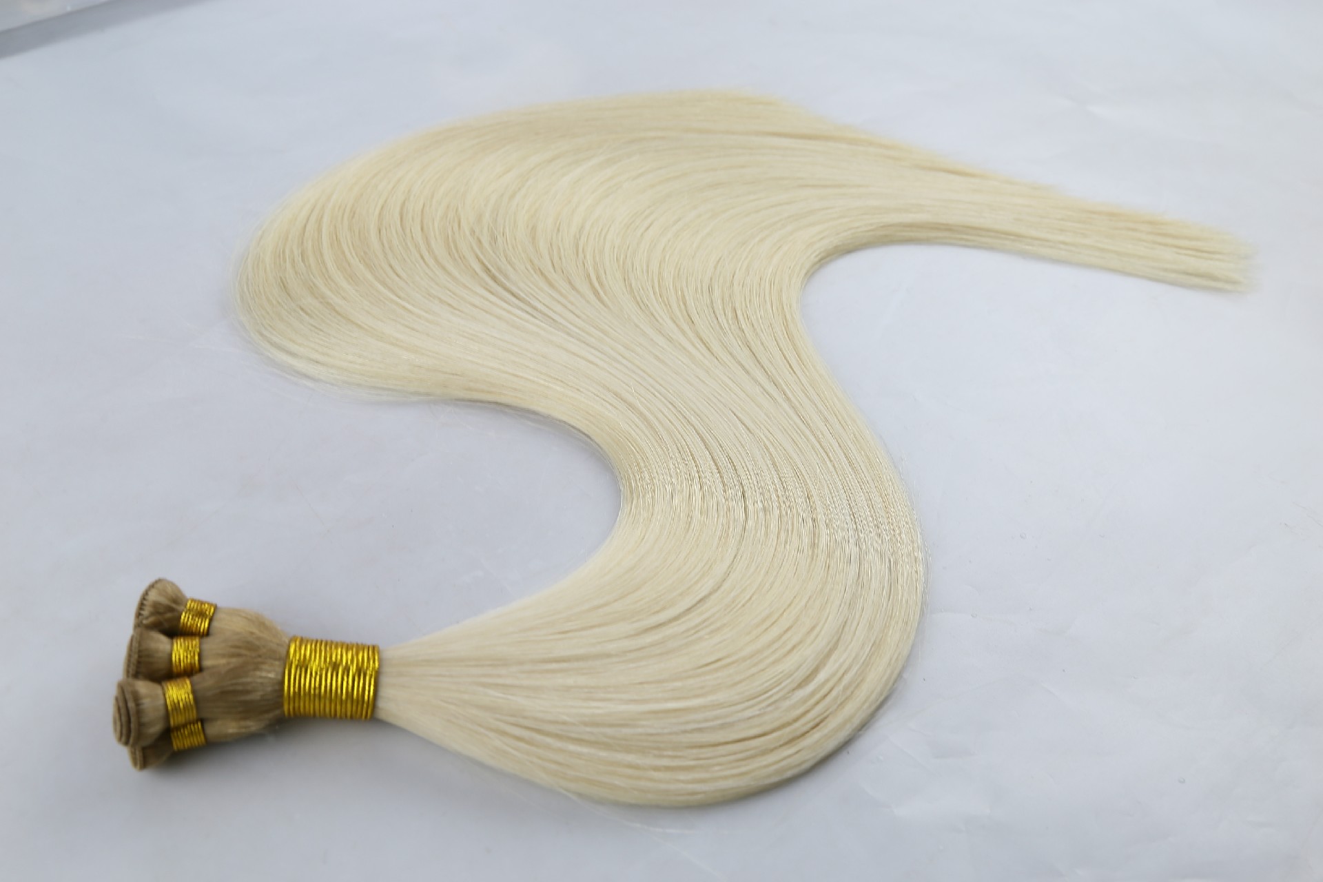 22inch T8-60# double drawn handtied weft human hair extensions
