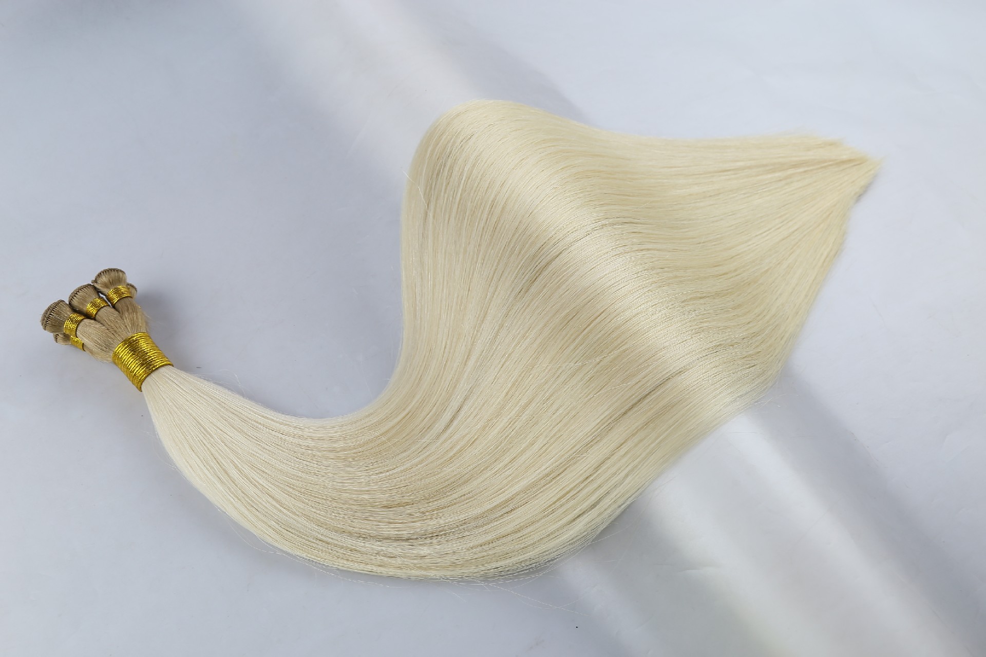 22inch T8-60# double drawn handtied weft human hair extensions