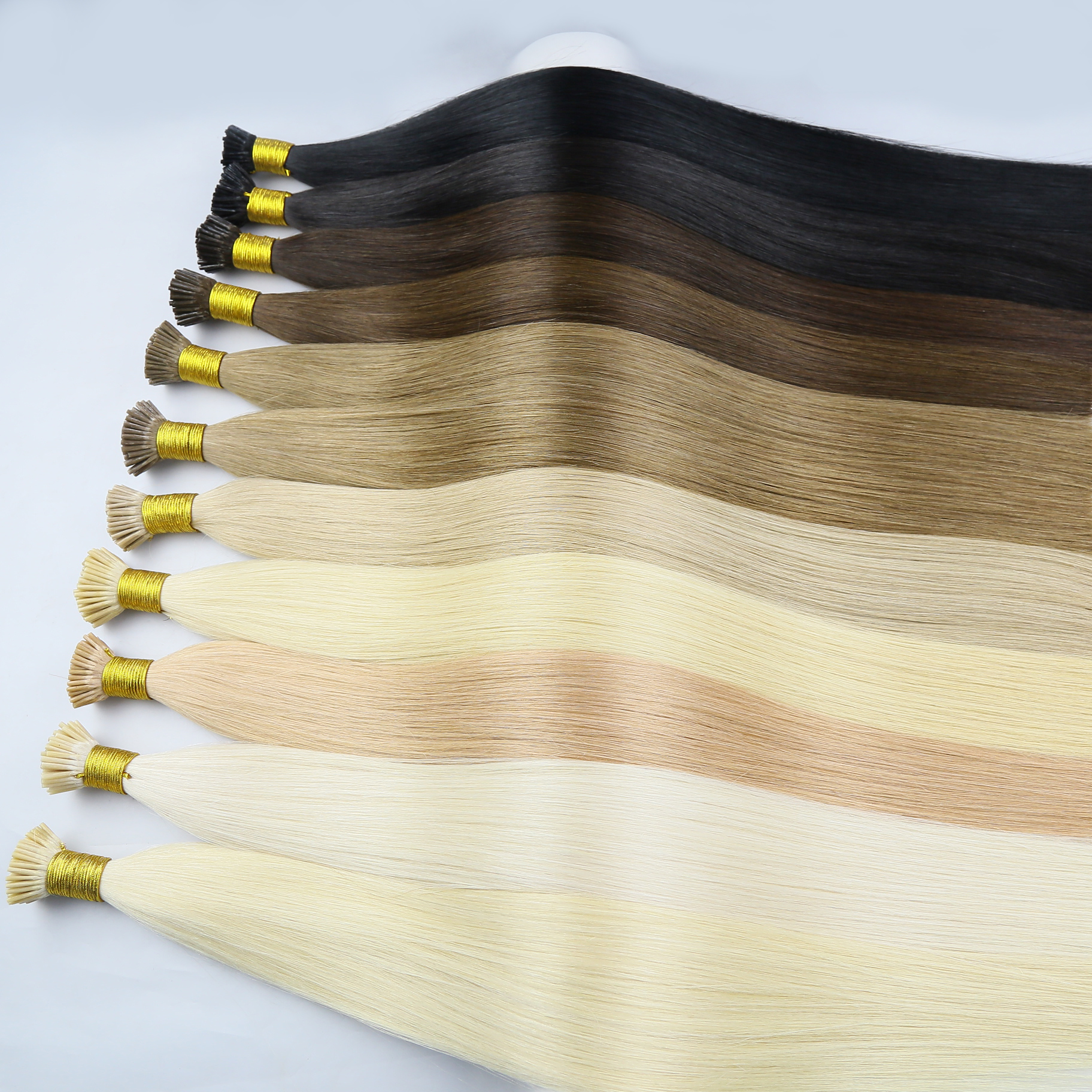 Top Quality Direct Factory Luxury Virgin Russian Double Drawn Balayage I Tip Hair Extensions