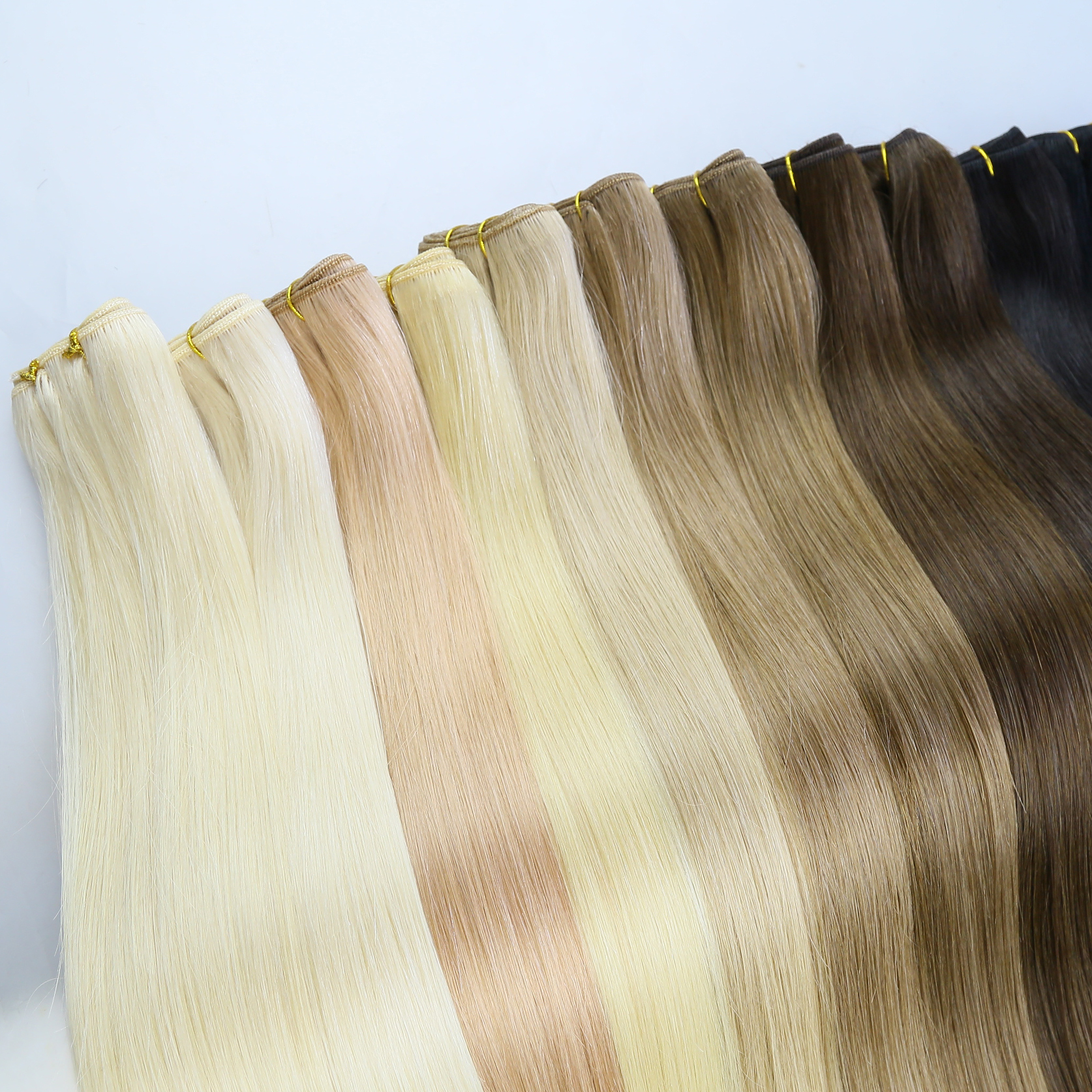 Top Quality Direct Factory Luxury Virgin Russian Double Drawn Balayage Hair Bundle