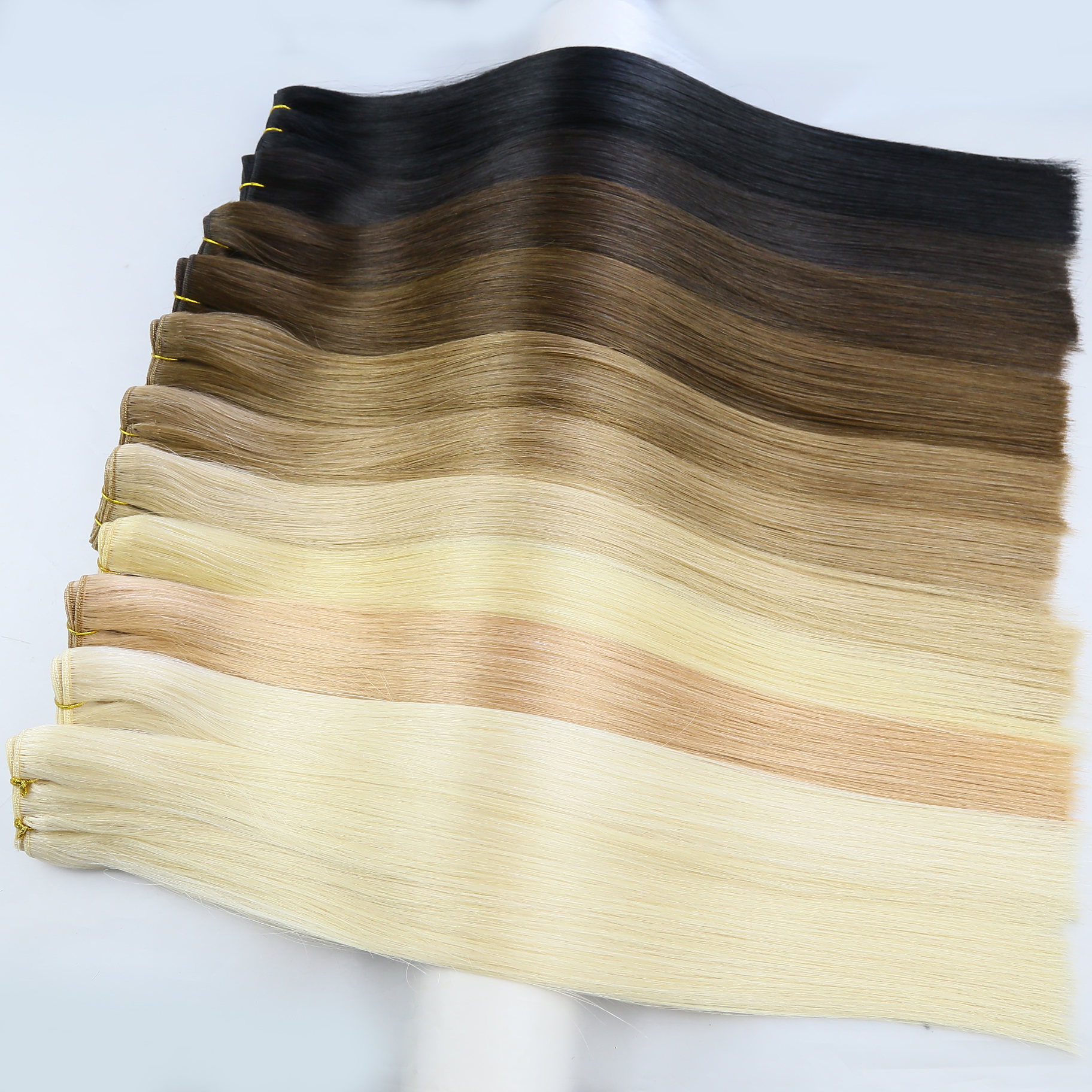 Top Quality Direct Factory Luxury Virgin Russian Double Drawn Balayage Hair Bundle