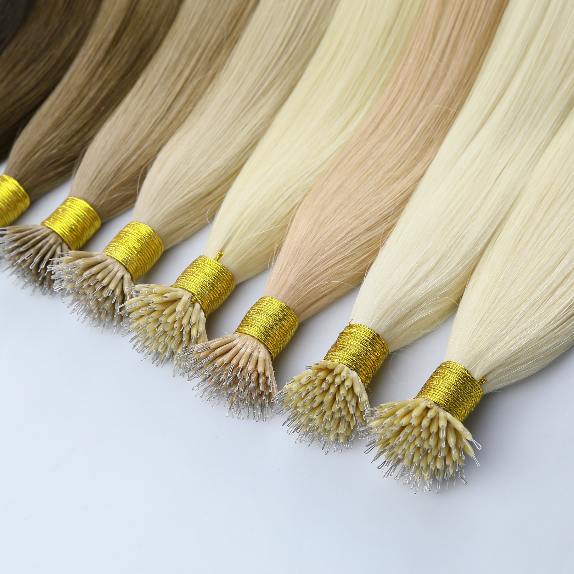 Best Quality Direct Factory Virgin Russian Double Drawn Nano Straight Hair Extensions