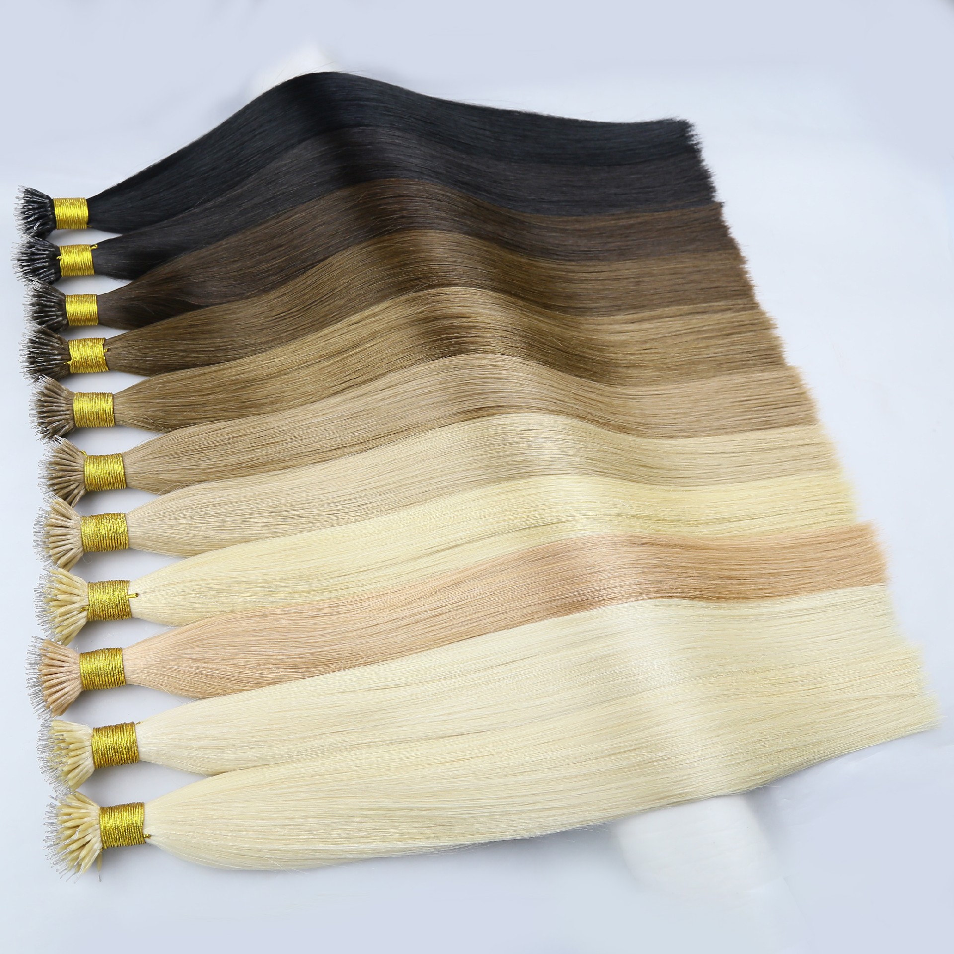 Best Quality Direct Factory Virgin Russian Double Drawn Nano Straight Hair Extensions