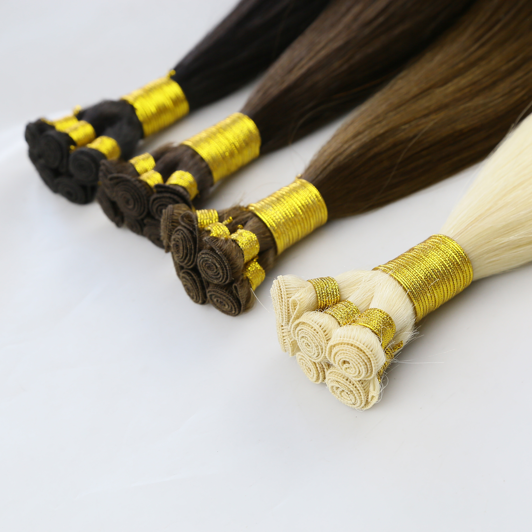 Russian Human Hair Extensions 100% Virgin Hand Tied Hair Extension