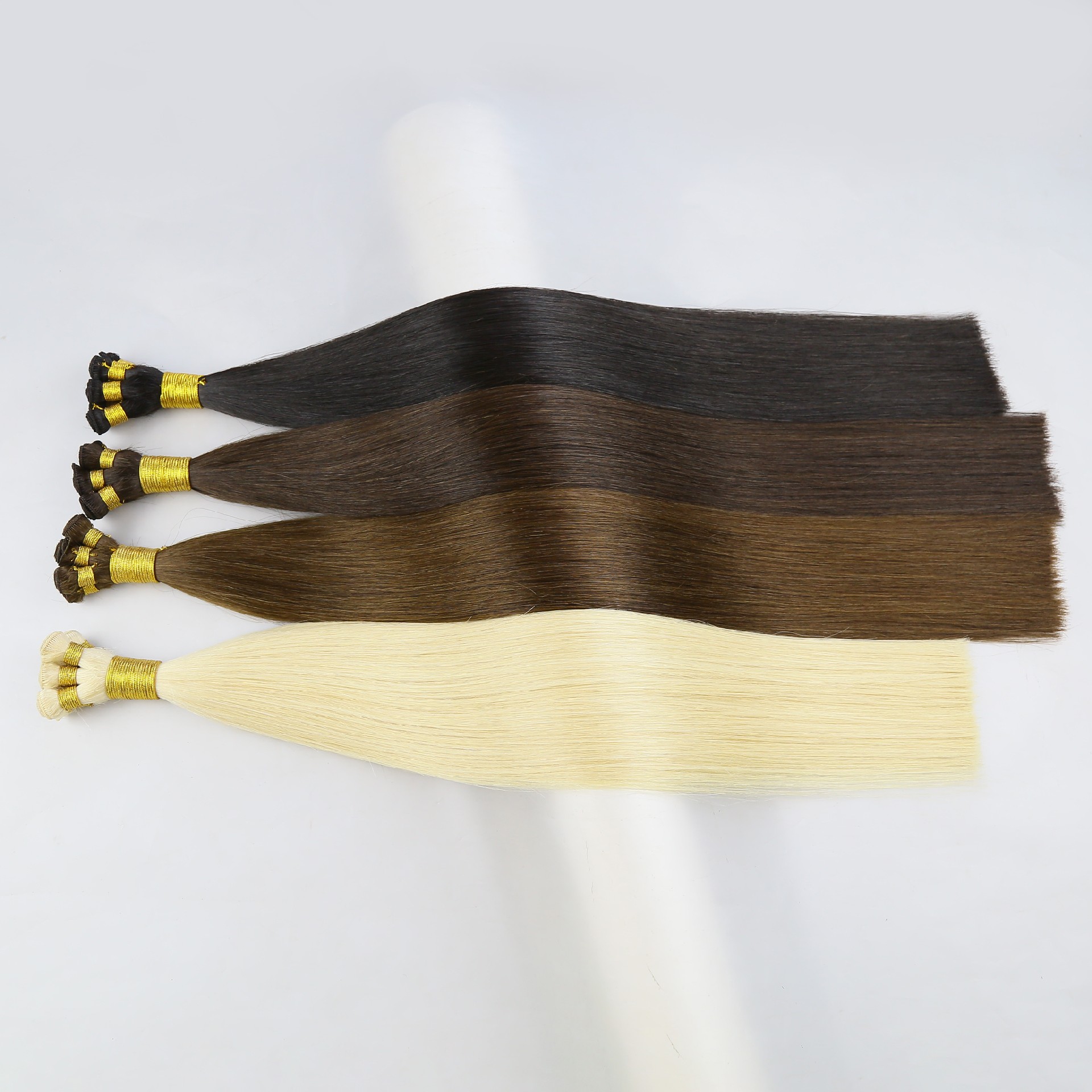 Russian Human Hair Extensions 100% Virgin Hand Tied Hair Extension
