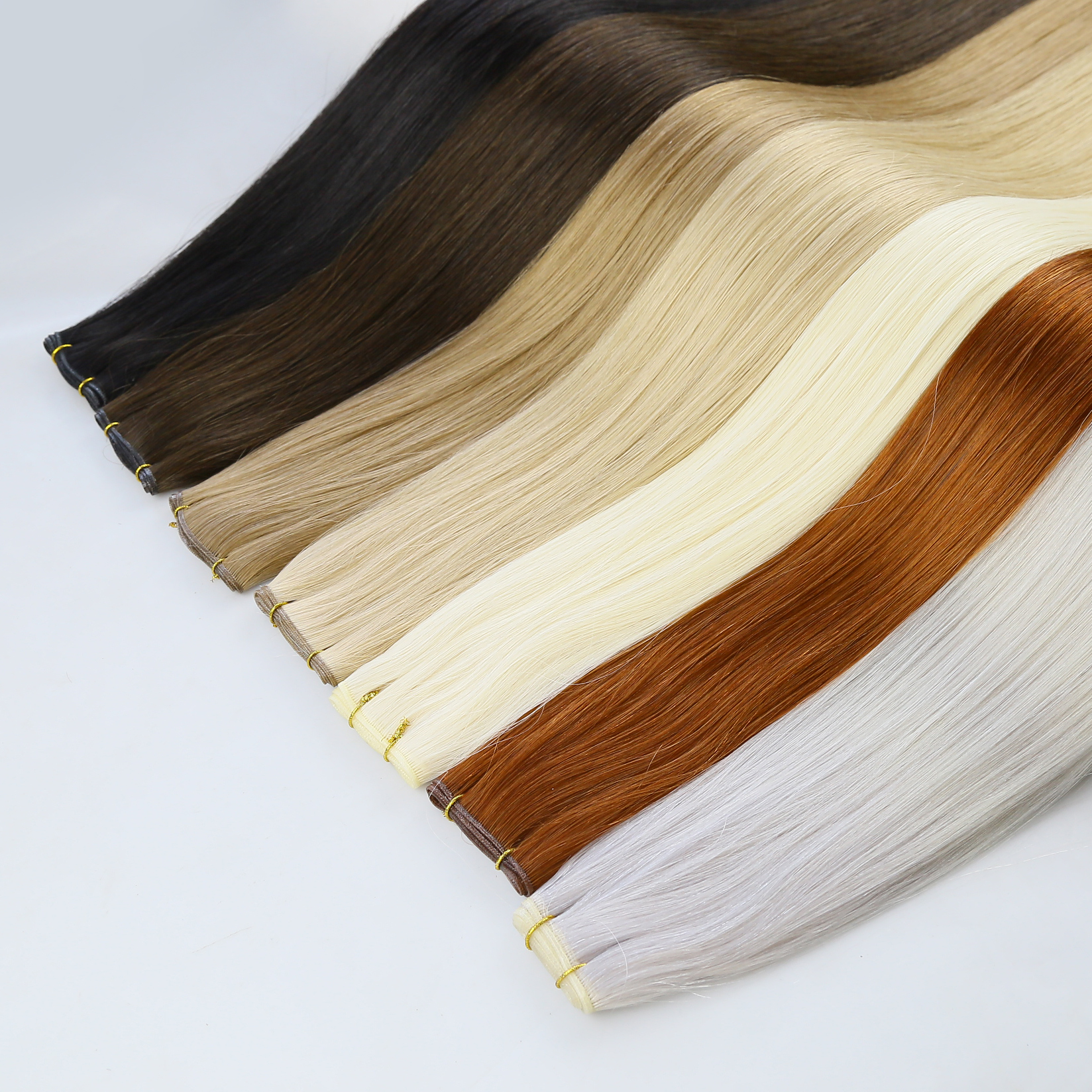 Russian Human Hair Extensions 100% Raw Virgin Hand Tied Hair Extension