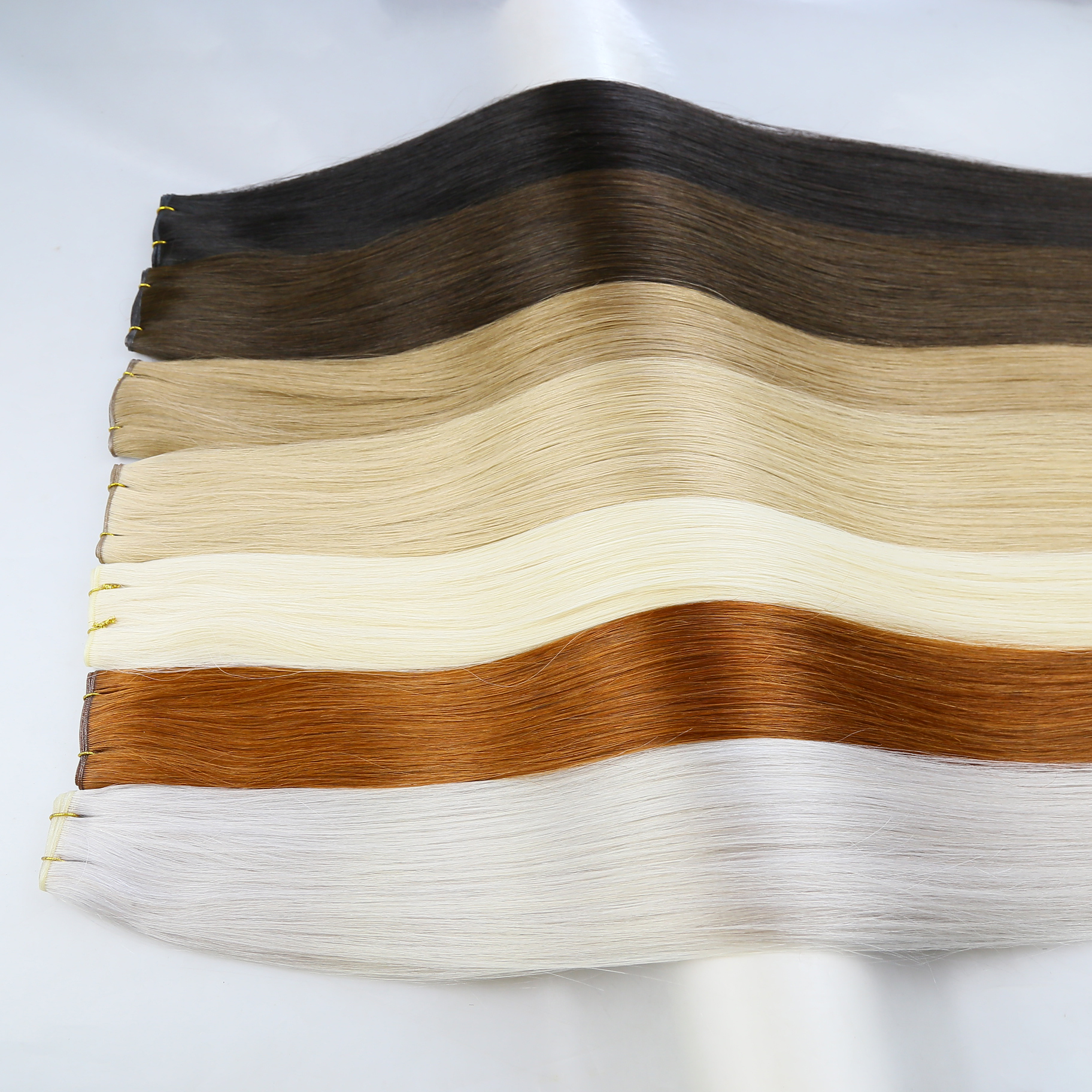Russian Human Hair Extensions 100% Raw Virgin Hand Tied Hair Extension