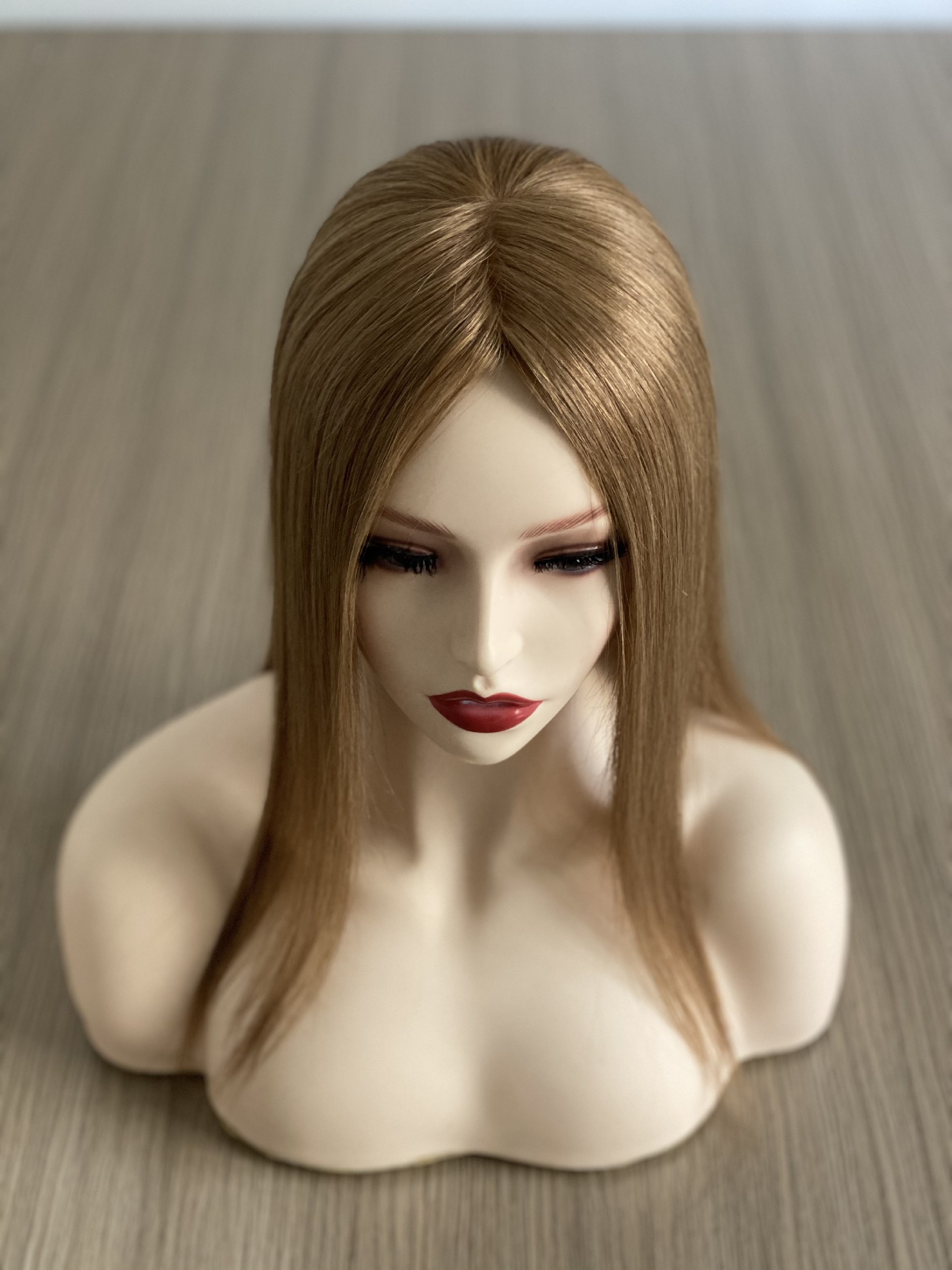 Top European Human Hair Topper 16inch 8# 6X6