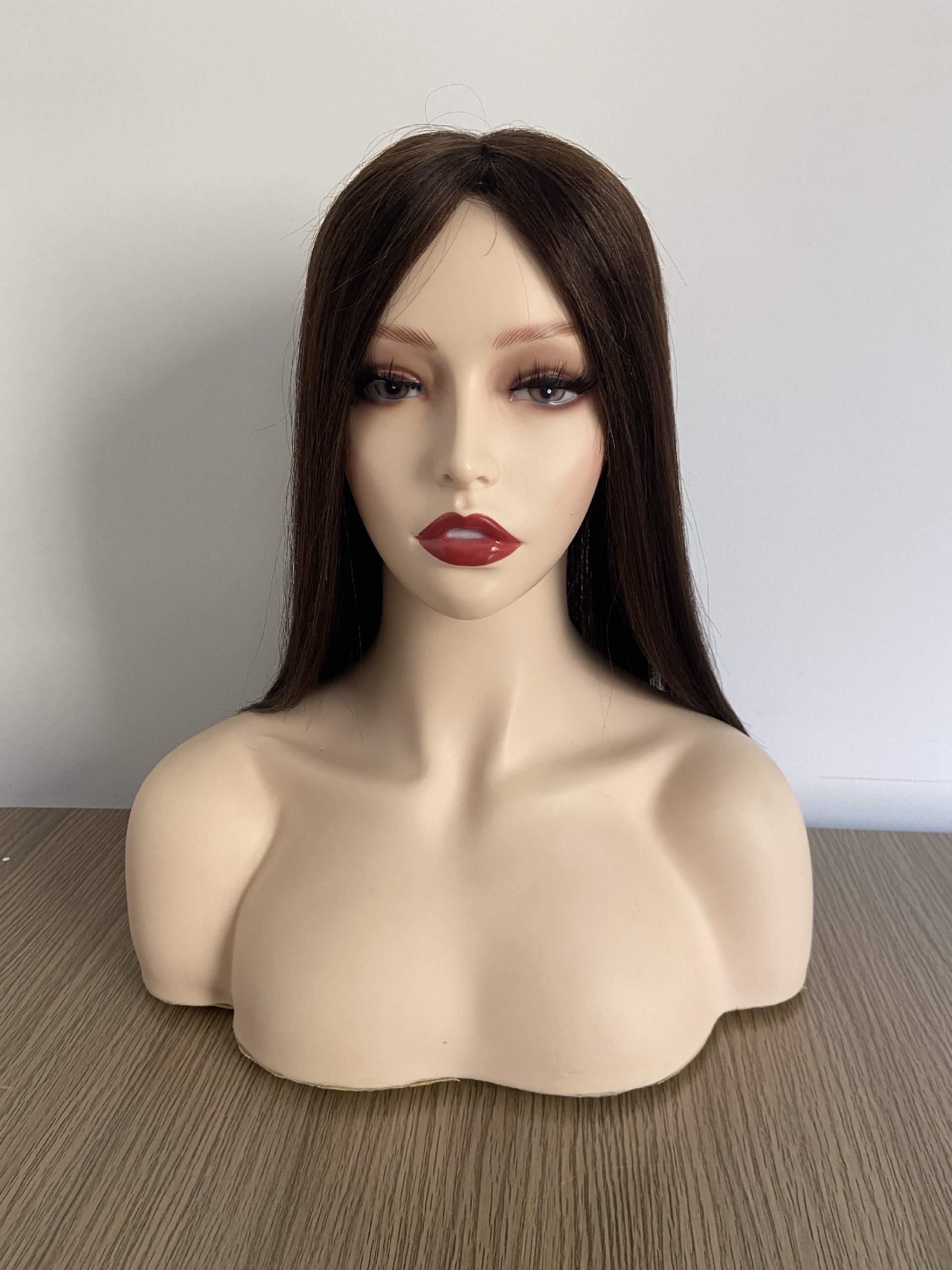 16inch 2# 6*6 Silk Top Fish Net European Human Hair Topper