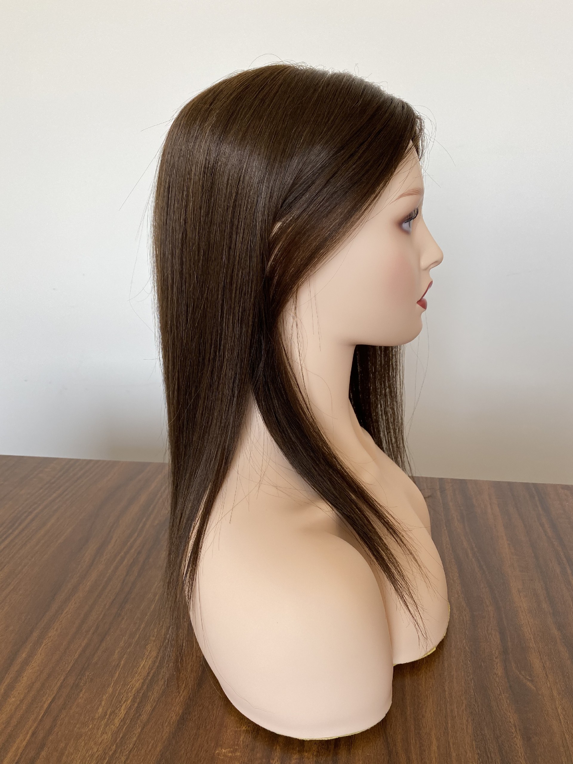 16inch 2# 5x6 Full Mono Top With Pu Around Cuticle Aligned Human Hair Topper