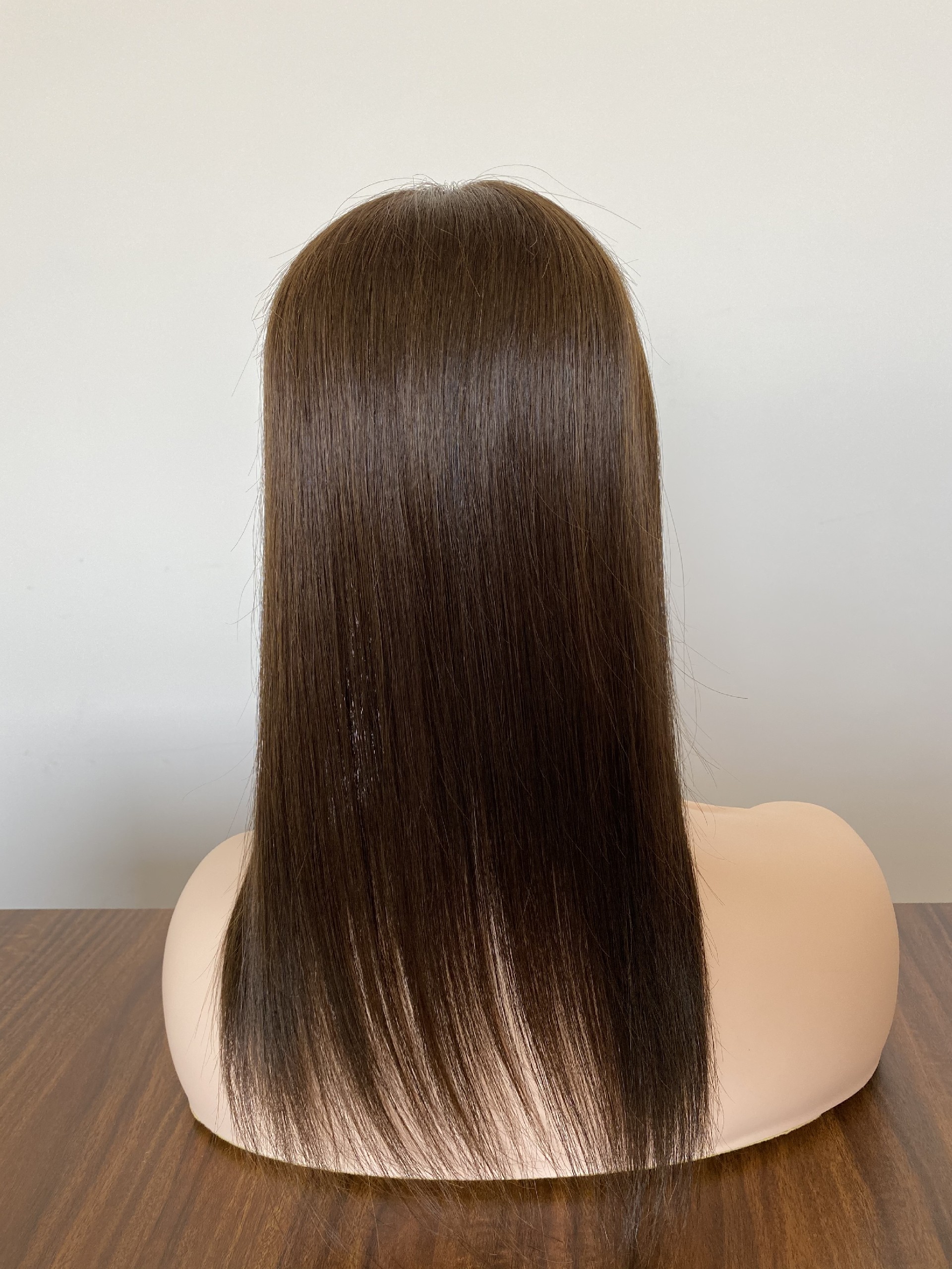 16inch 2# 5x6 Full Mono Top With Pu Around Cuticle Aligned Human Hair Topper