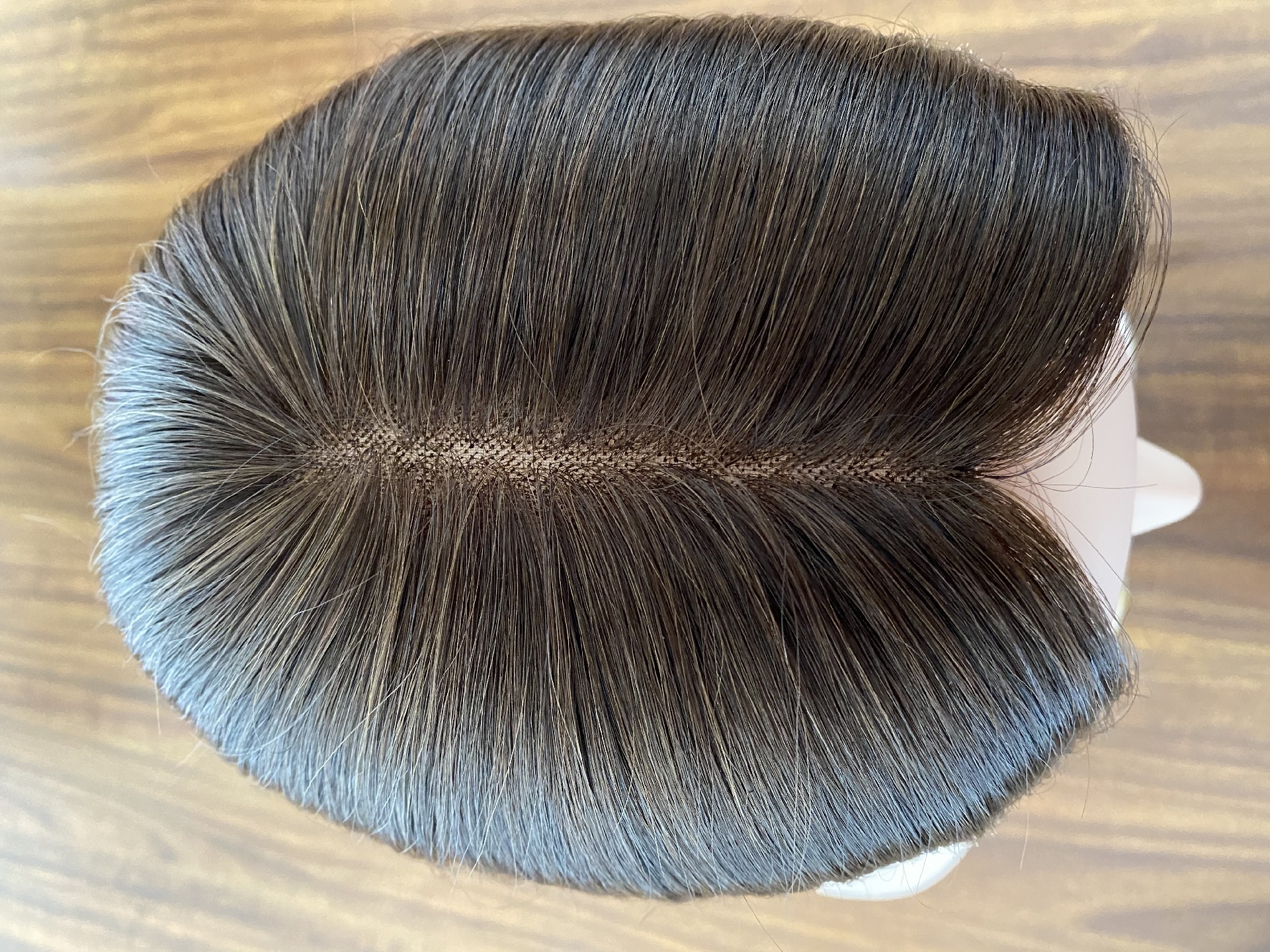 16inch 2# 5x6 Full Mono Top With Pu Around Cuticle Aligned Human Hair Topper