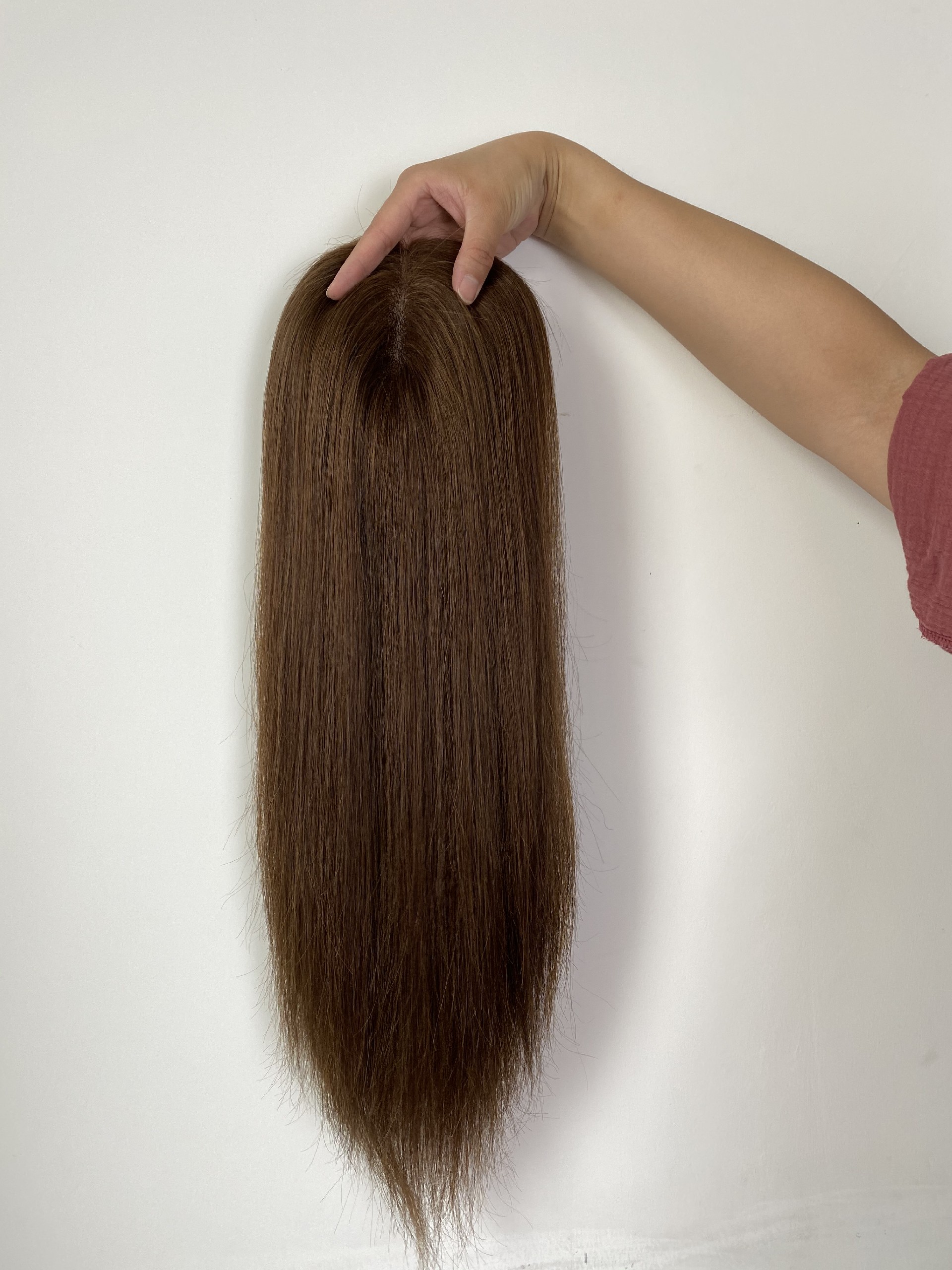 16inch 2# 5x6 Full Mono Top With Pu Around Cuticle Aligned Human Hair Topper
