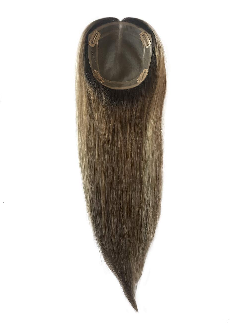 16inch T2-686-613# 5x6 Full Mono Top With Pu Around Cuticle Aligned Human Hair Topper