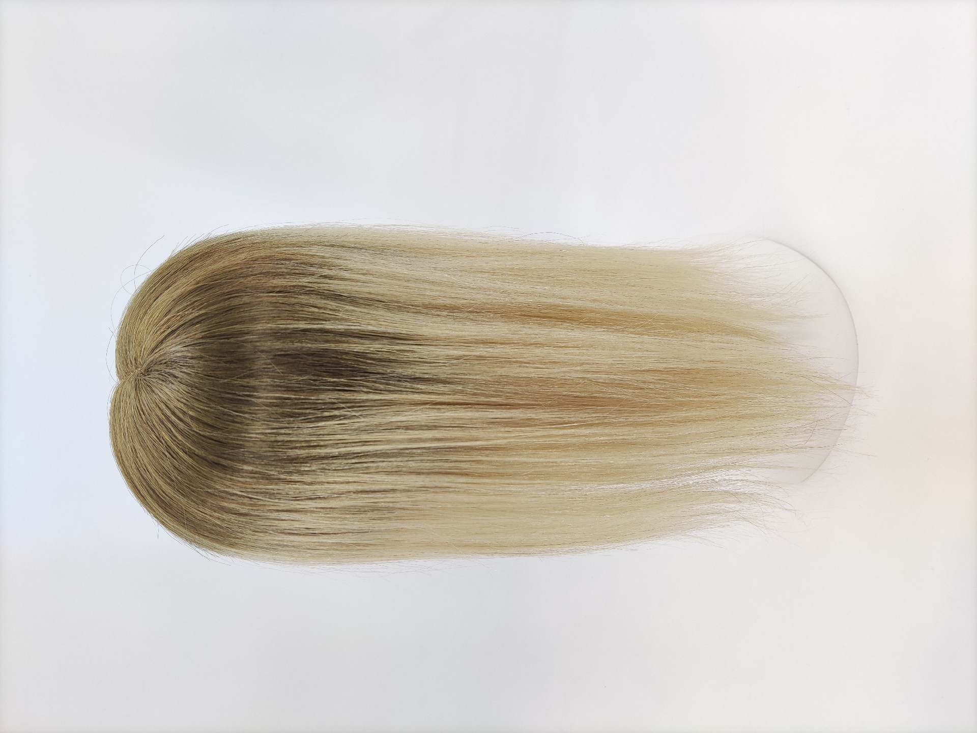 16inch T4-White# 5x6 Full Mono Top With Pu Around Cuticle Aligned Human Hair Topper