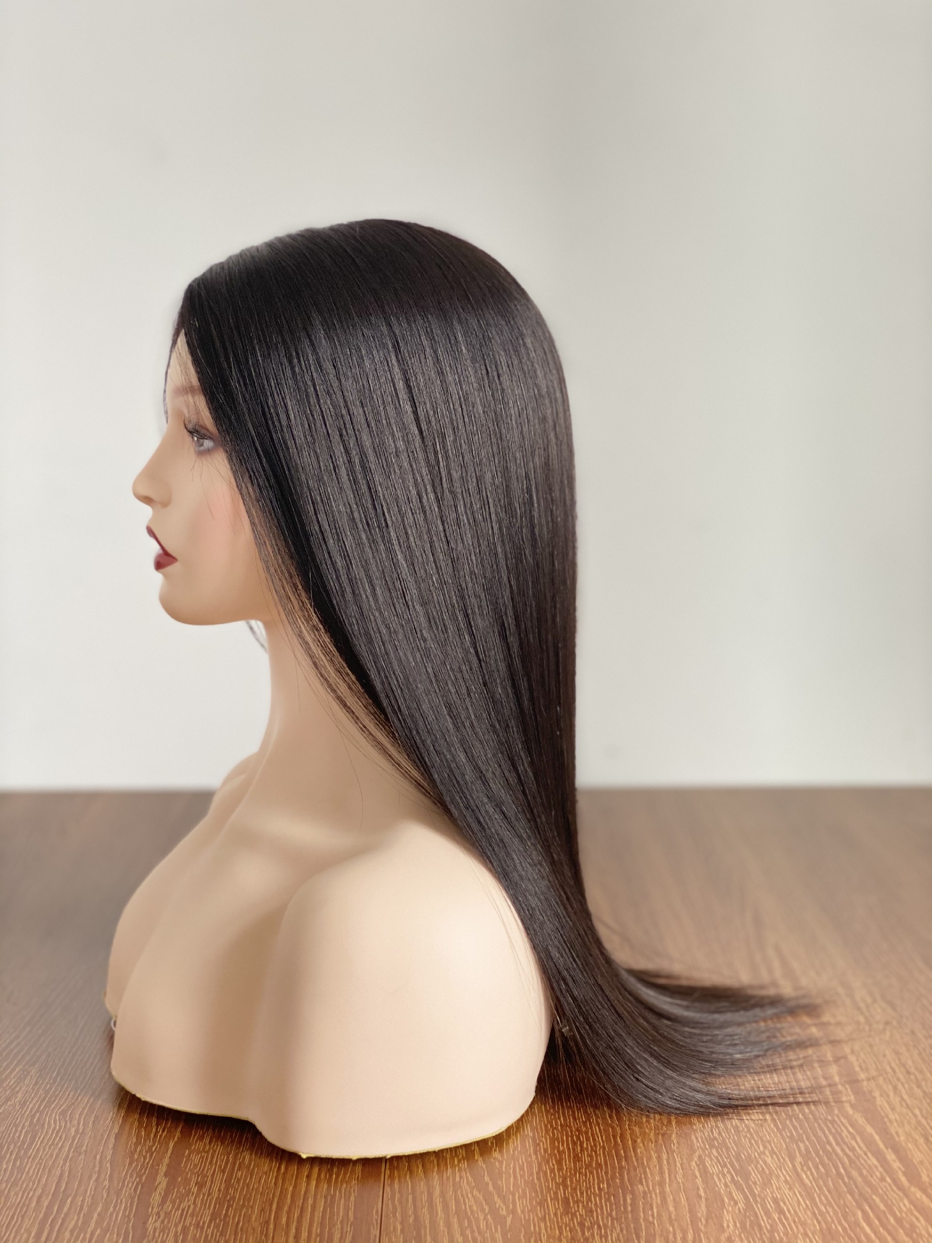 16inch Natural Color 5x6 Full Mono Top With Pu Around Cuticle Aligned Human Hair Topper