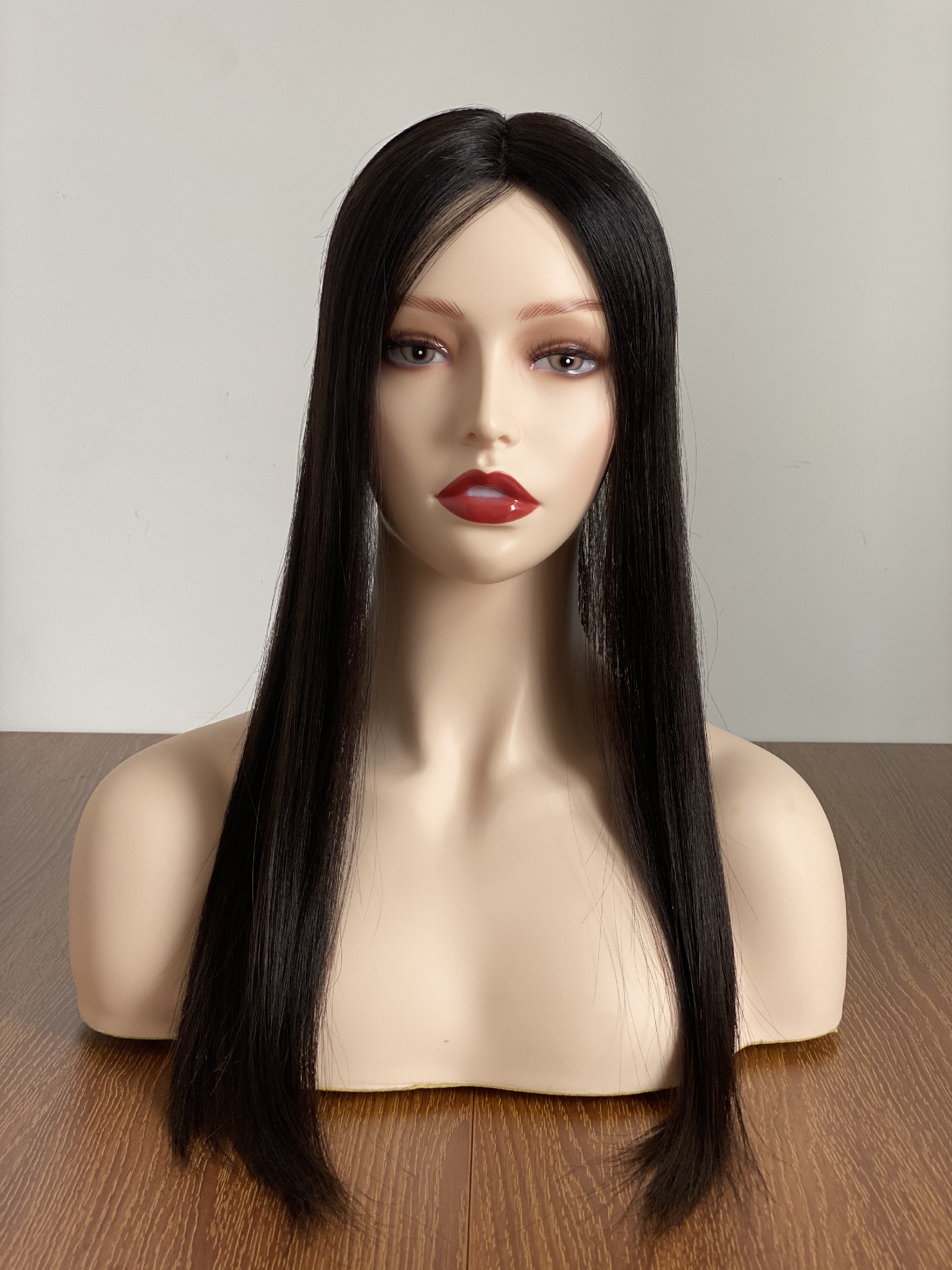 16inch Natural Color 5x6 Full Mono Top With Pu Around Cuticle Aligned Human Hair Topper