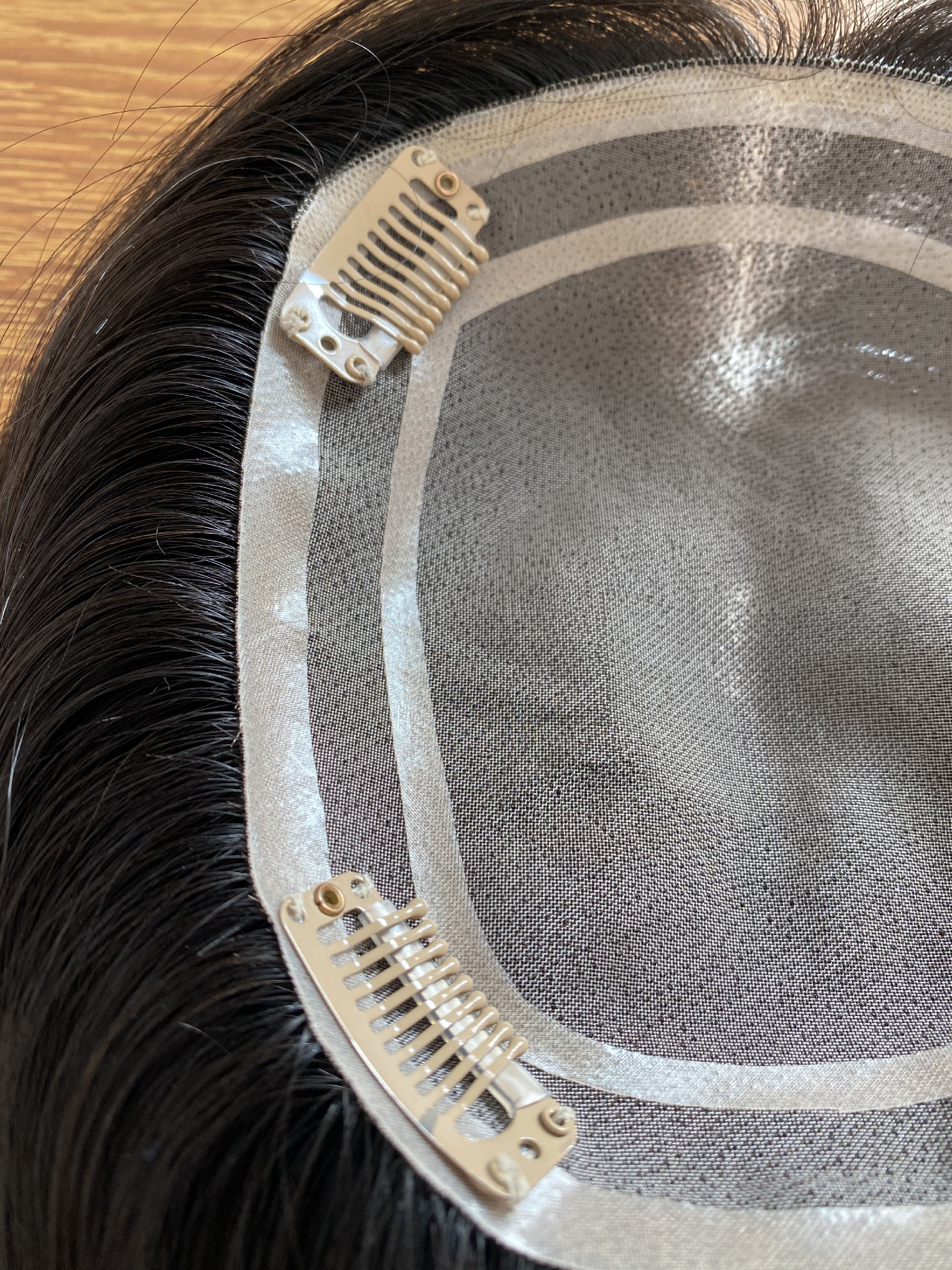 16inch Natural Color 5x6 Full Mono Top With Pu Around Cuticle Aligned Human Hair Topper