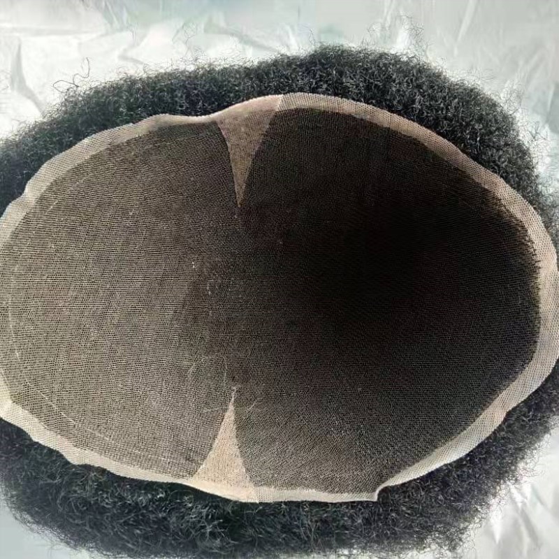 Best Seller Swiss Lace Human Hair Mens Toupees Full Lace Base Afro Kinky Curly Replacement System Wi