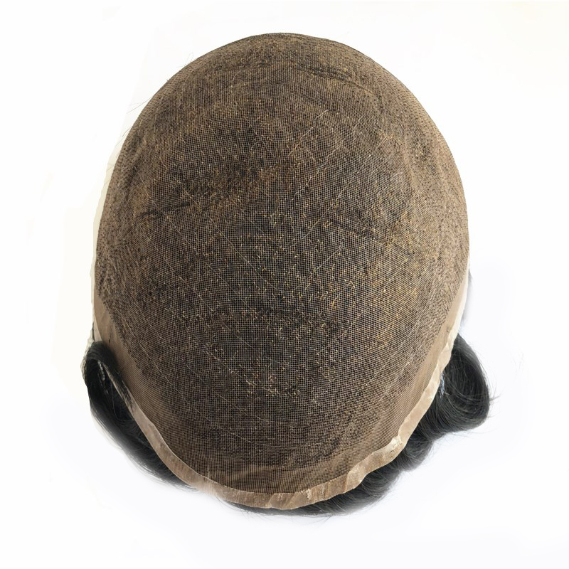 Large Stock High Quality New Stock Hair Toupee #1B Natural Black Hairpieces 8X10Inch Prosthesis Real