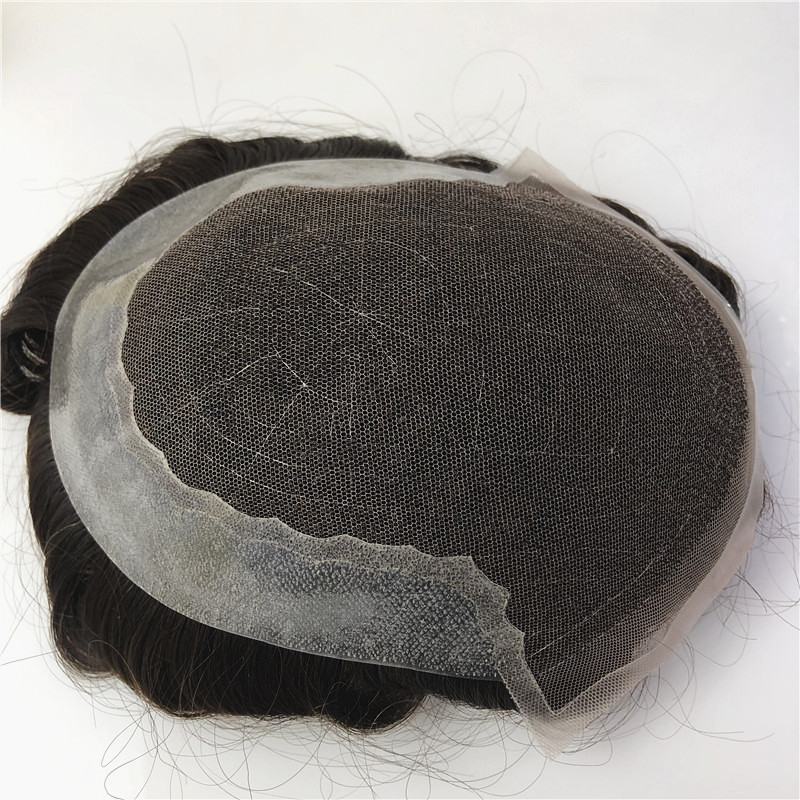 Q6 Style Men Hair Toupee Cheap Breathable Men Hairpiece Wig Indian Remy Human Hair Prothesis Toupee