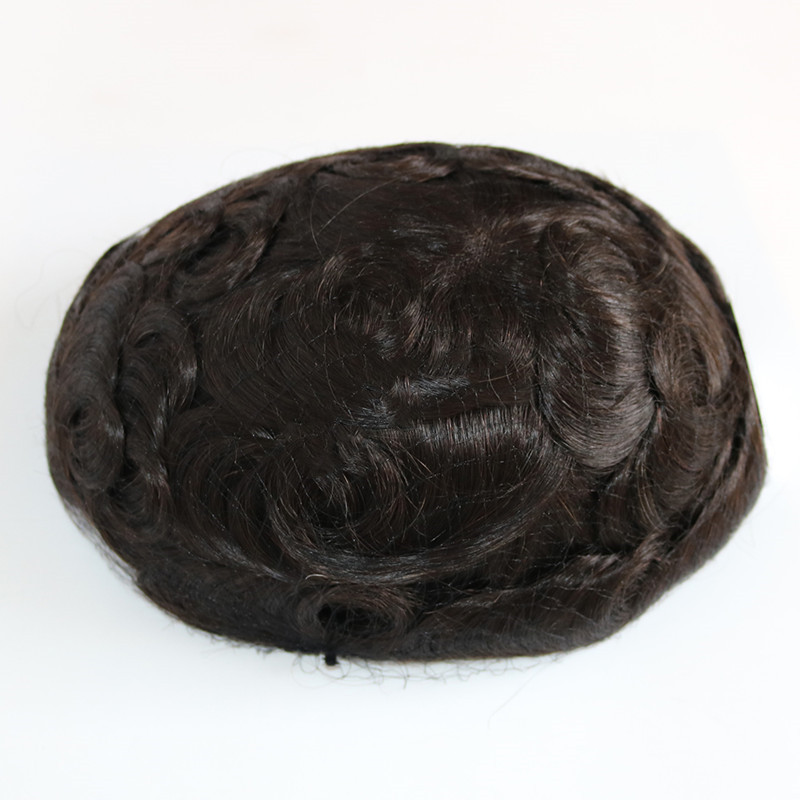 Q6 Style Men Hair Toupee Cheap Breathable Men Hairpiece Wig Indian Remy Human Hair Prothesis Toupee